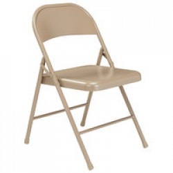 BEIGE ALL STEEL CHAIR RENTAL