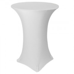 30 COCKTAIL ROUND WHITE SPANDEX TABLE COVER RENTAL