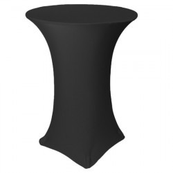 30 COCKTAIL ROUND BLACK SPANDEX TABLE COVER RENTAL