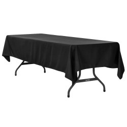 60 X 126 BLACK RECTANGULAR TABLECLOTH (8' TABLE)