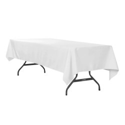 60 X 126 WHITE RECTANGULAR TABLECLOTH (8' TABLE)