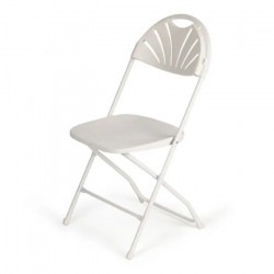 WHITE FANBACK FOLDING CHAIR RENTAL