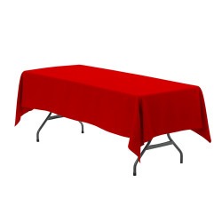 60 X 102 RED RECTANGULAR TABLECLOTH (6' TABLE)