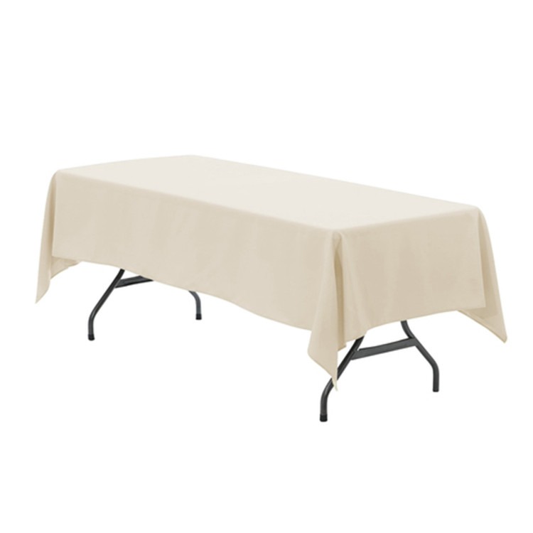 60  x 126 Rectangular Tablecloth Ivory (8' TABLE)