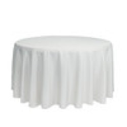 120 Round Polyester Tablecloth White